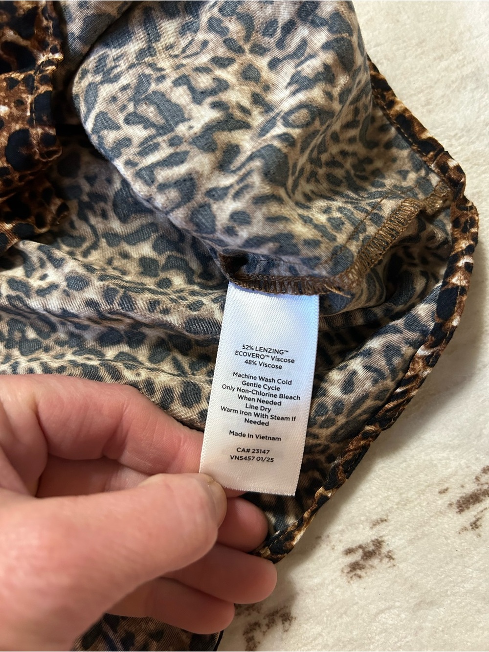 Talbots Leopard Print Wide Leg Luxury Set Button Up Top XL - Picture 9 of 9